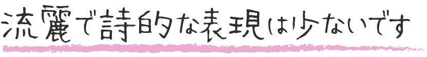 流麗で詩的な表現は少ないです